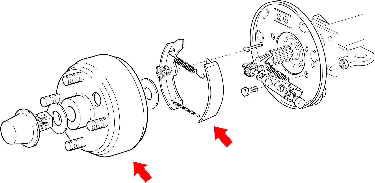 Golf Cart Brake Pads and Brake Drum Deluxe Set for Club Cart DS Precedent - 10L0L