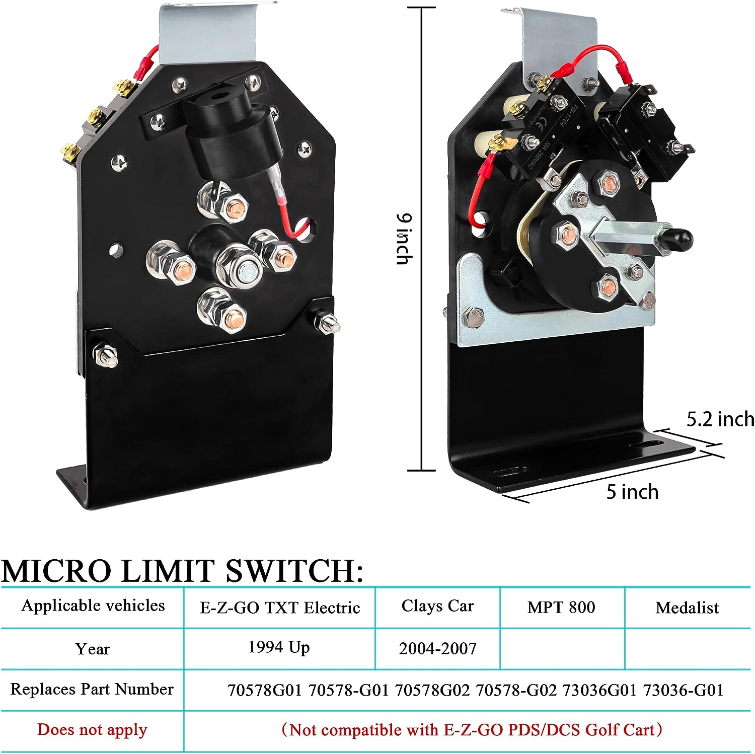 Golf Cart Forward and Reverse Switch Assembly Suitable for EZGO TXT 1994-up - 10L0L