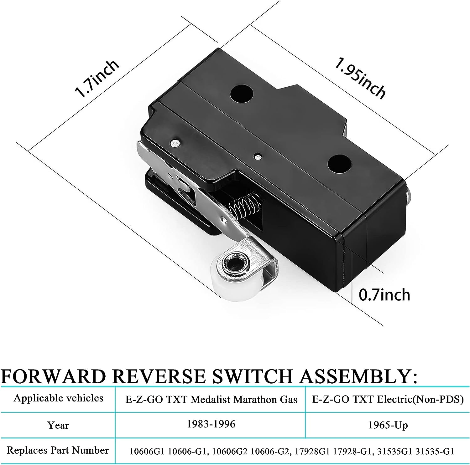 Golf Cart Forward and Reverse Switch Assembly Suitable for EZGO TXT 1994-up - 10L0L