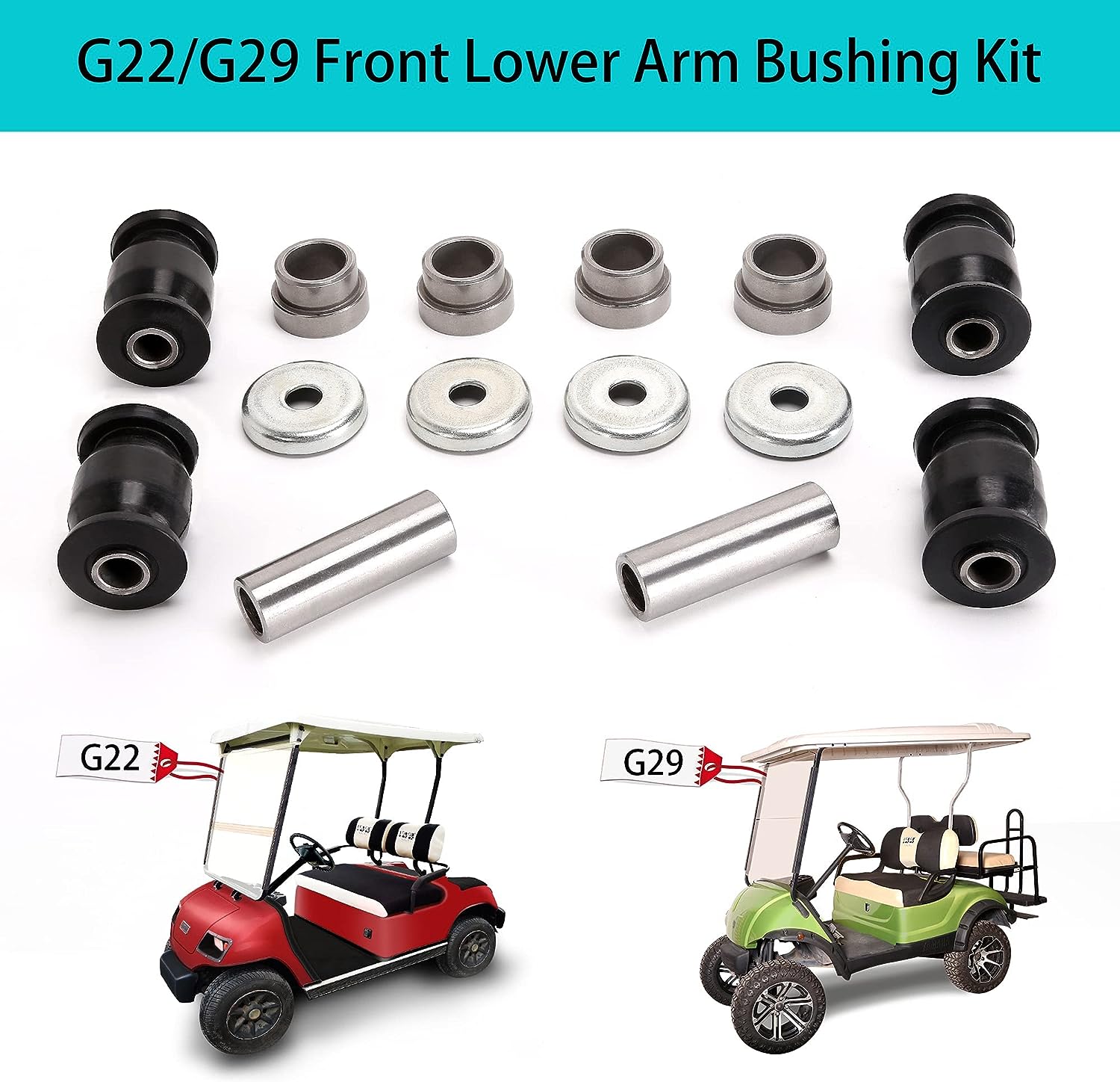 Golf Cart Front Lower Arm Bushing Kit for Yamaha G&E G22 G29 - 10L0L