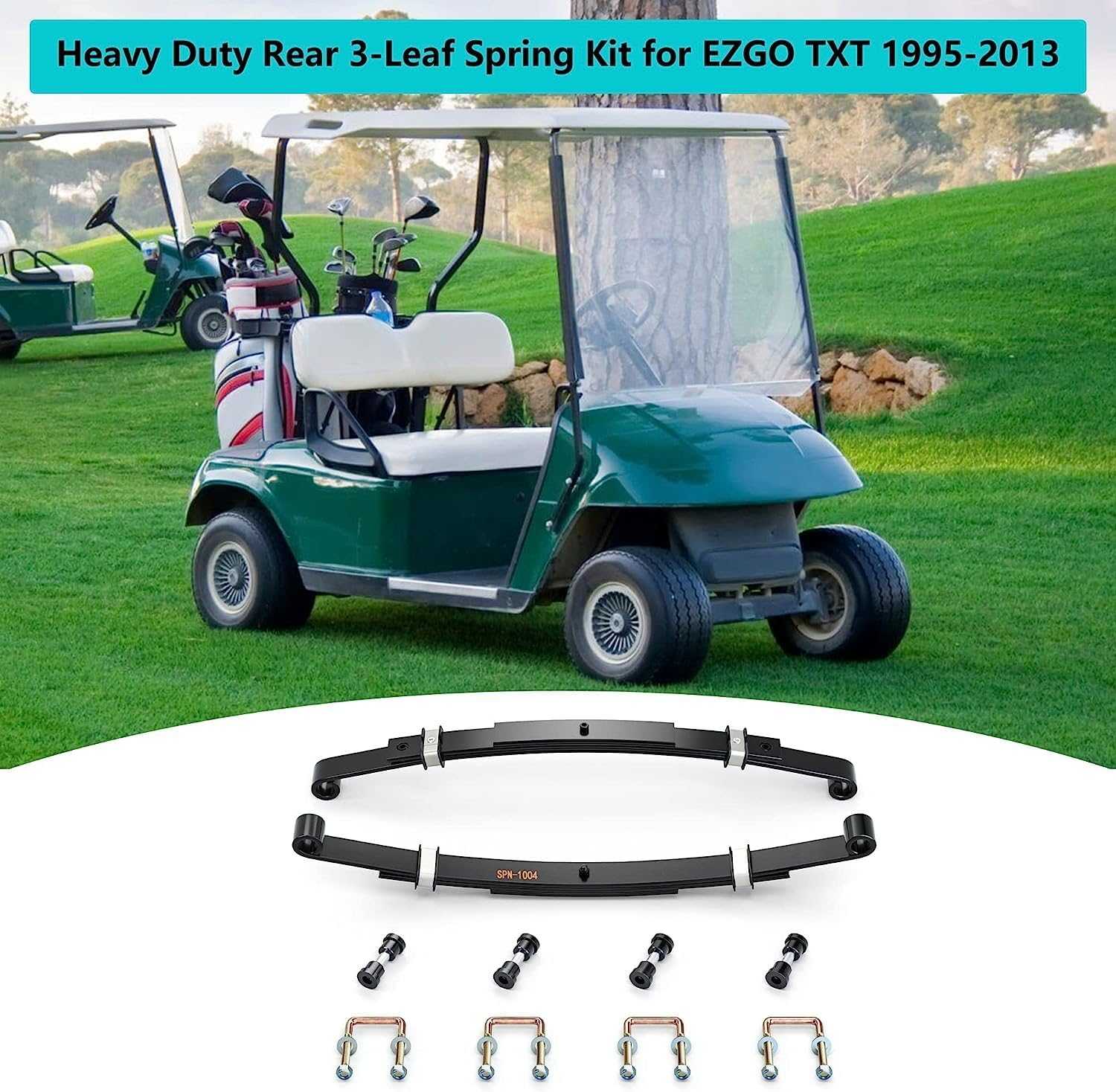 Golf Cart Lift Leaf Spring Kit with Bushings & Sleeves for 1995-2013 EZGO TXT - 10L0L