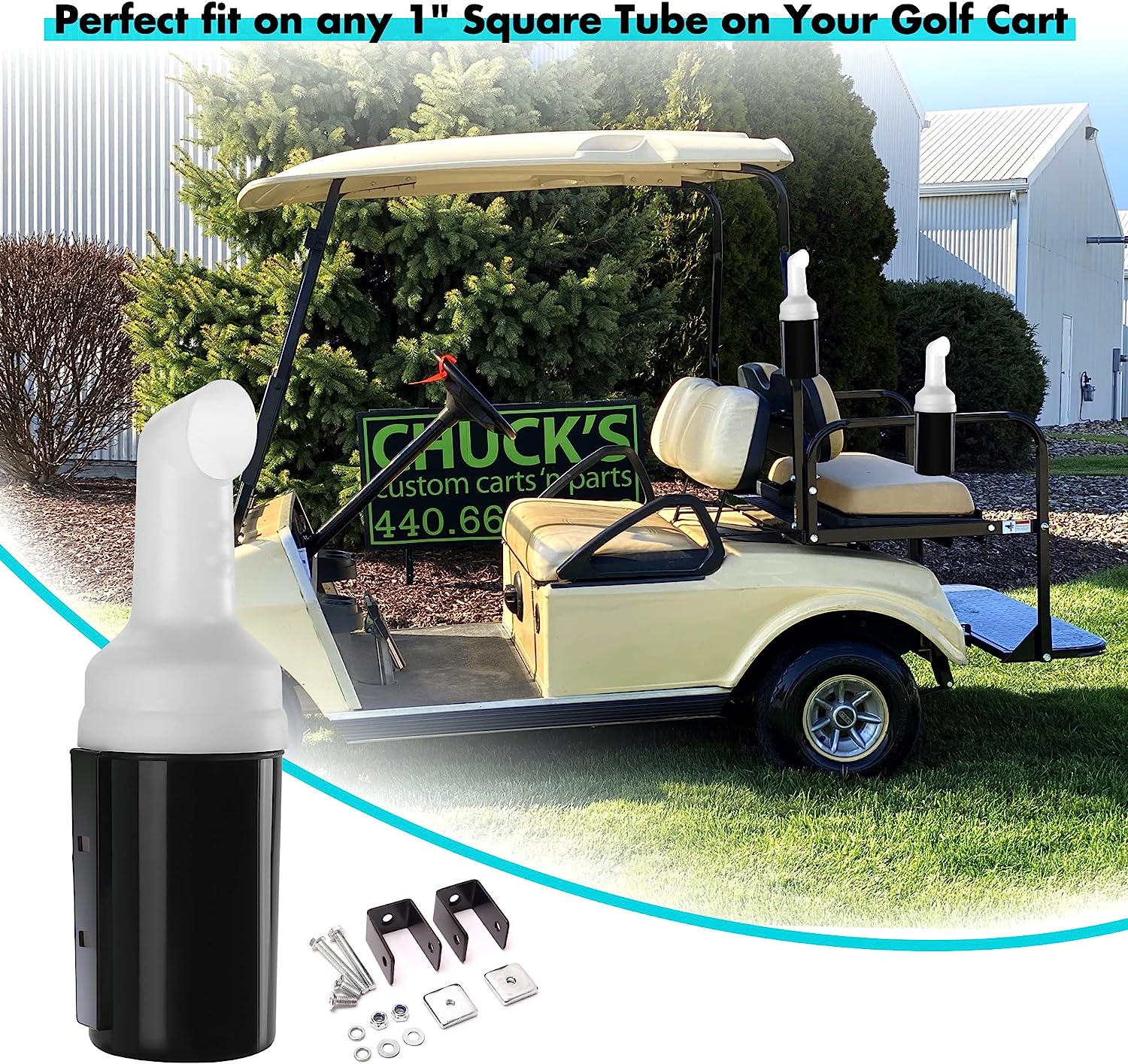 Golf Cart Sand Bottle with Handle and Stand for EZGO Club Car Yamaha - 10L0L