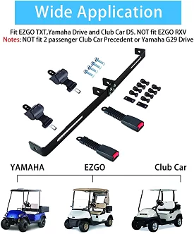 Golf Cart Seat Belt Kit with Bracket Retractable for Yamaha, EZGO, Club Car - 10L0L