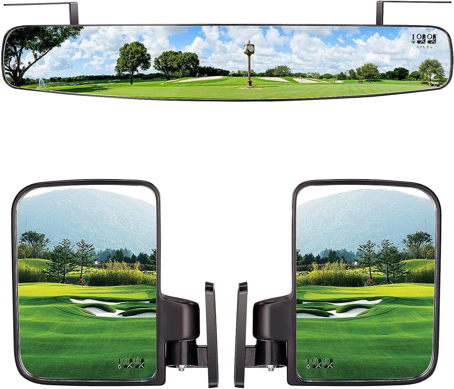 Golf Cart Side View Mirrors and Rear View Mirrors Foldable Universal - 10L0L