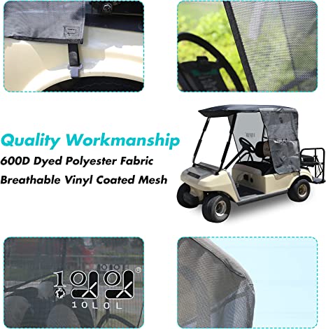 Golf Cart Sun Shade Cover for Club Car DS Enhances Visibility and Blocks Glare