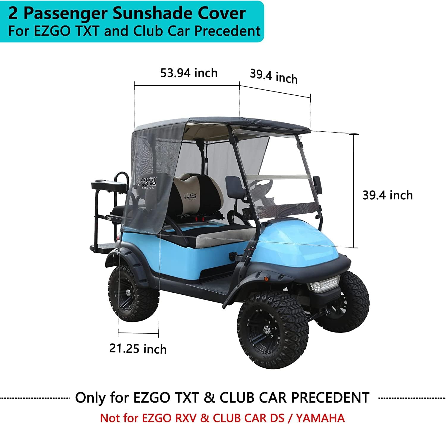 Golf Cart Sun Shade Used For EZGO TXT and Club Car Precedent - 10L0L