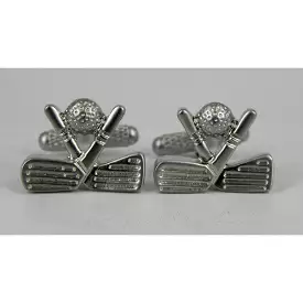 GOLF CLUBS BALL CUFFLINK   F 2523