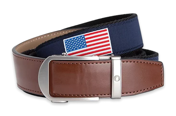 Hampton USA Flag, 1 3/8 Strap, Golf Ribbon Belt