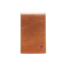 Handmade Leather Golf Scorecard Holder / Yardage Book in Vintage Tobacco Tan