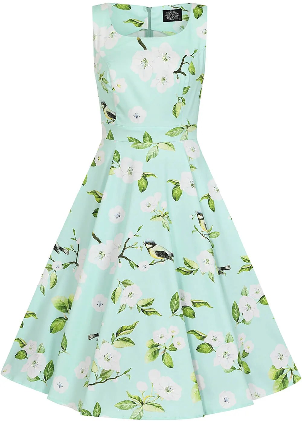 Hearts & Roses Andrea Floral 50's Swing Dress Green