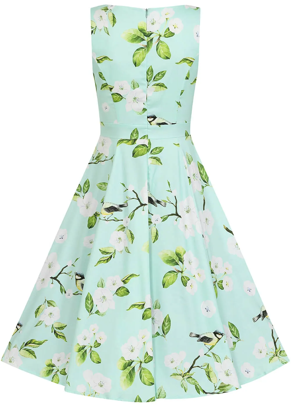 Hearts & Roses Andrea Floral 50's Swing Dress Green