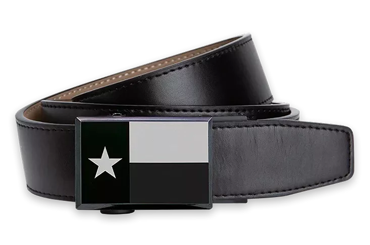 Heritage Texas Flag, Black 1 3/8 Strap, Golf Belt