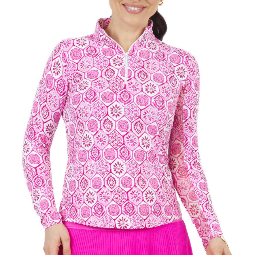 IBKUL Mock Long Sleeve Terra Pink