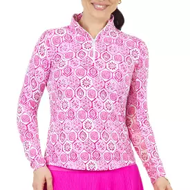 IBKUL Mock Long Sleeve Terra Pink