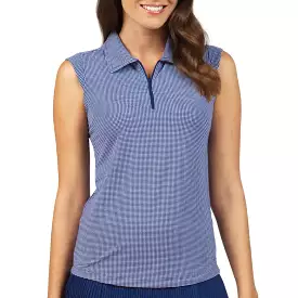 IBKUL Polo S/less Mini Check Navy