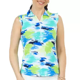 IBKUL Polo S/less with Ruffles Matilda Jade