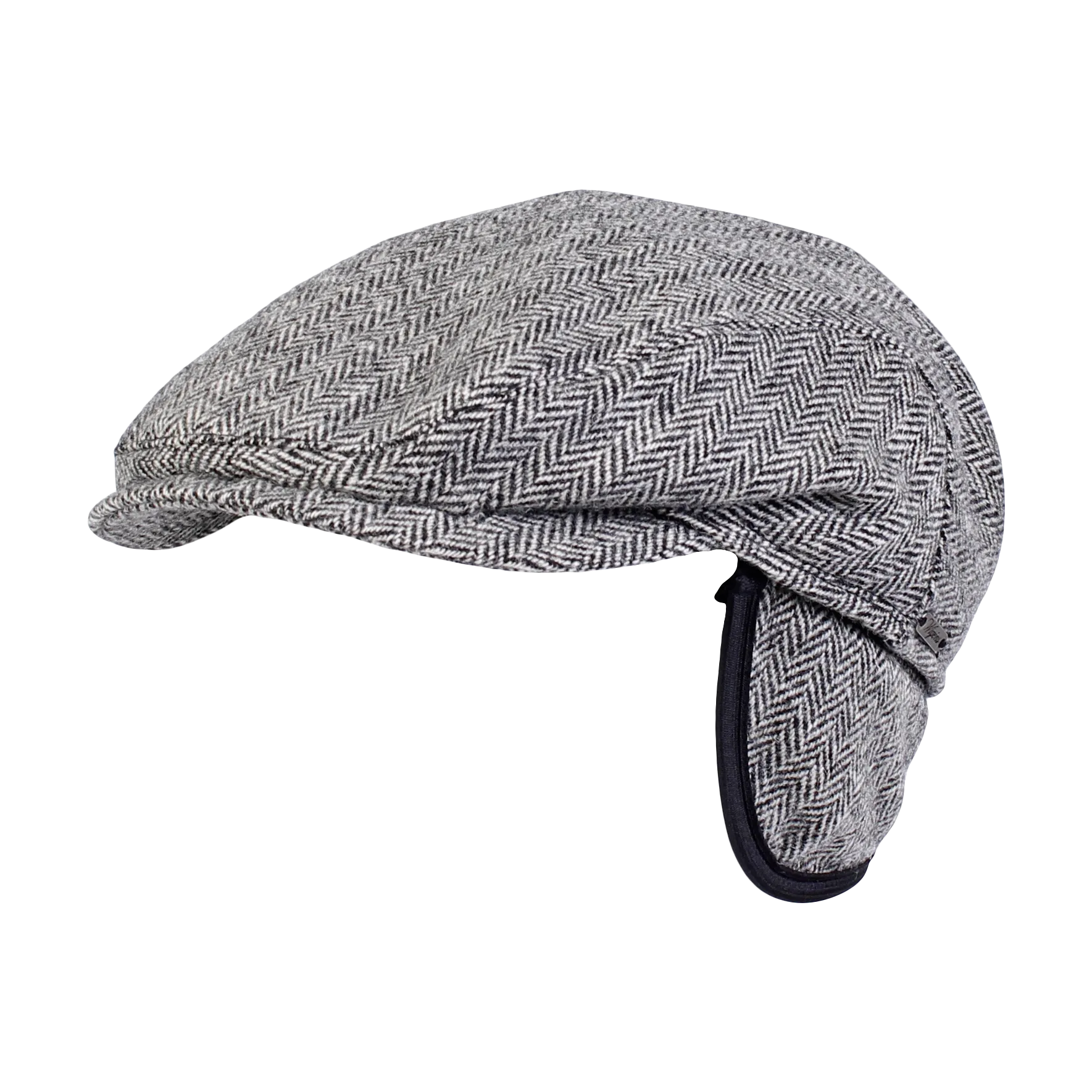 Ivy Slim Shetland Wool Cap with Earflaps in Herringbone (Choice of Colors) by Wigens