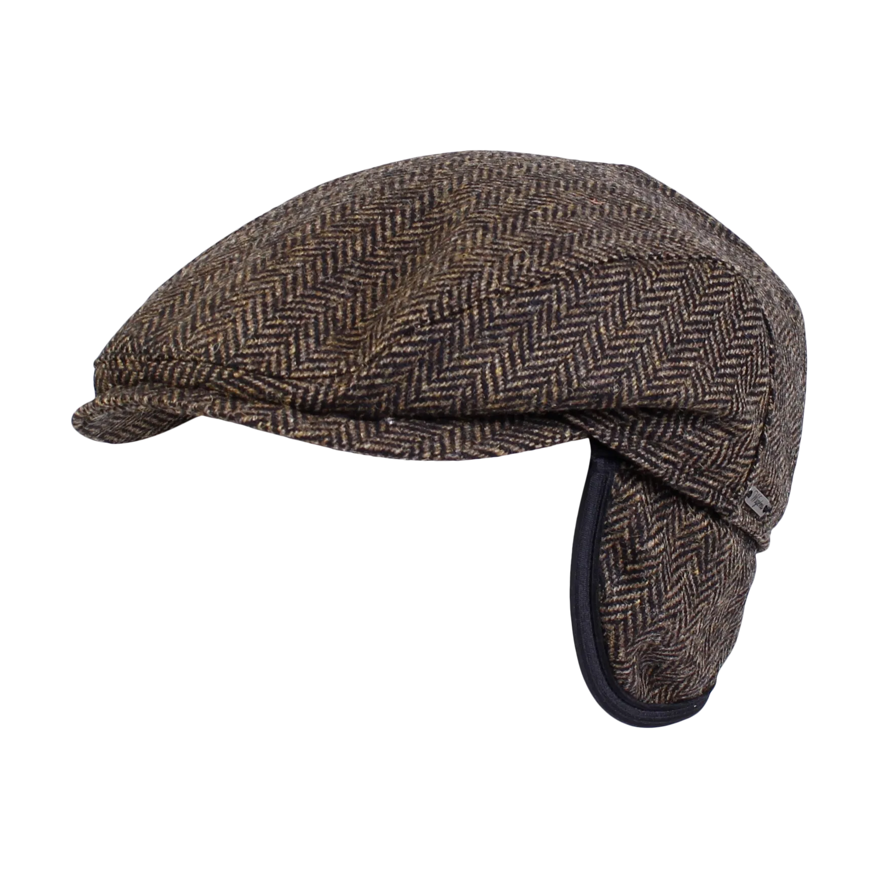 Ivy Slim Shetland Wool Cap with Earflaps in Herringbone (Choice of Colors) by Wigens