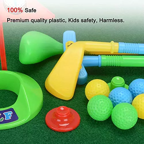 Kids Golf Putting Green Set – Golf Cart with Hitting Mat & Toddler Golf Clubs