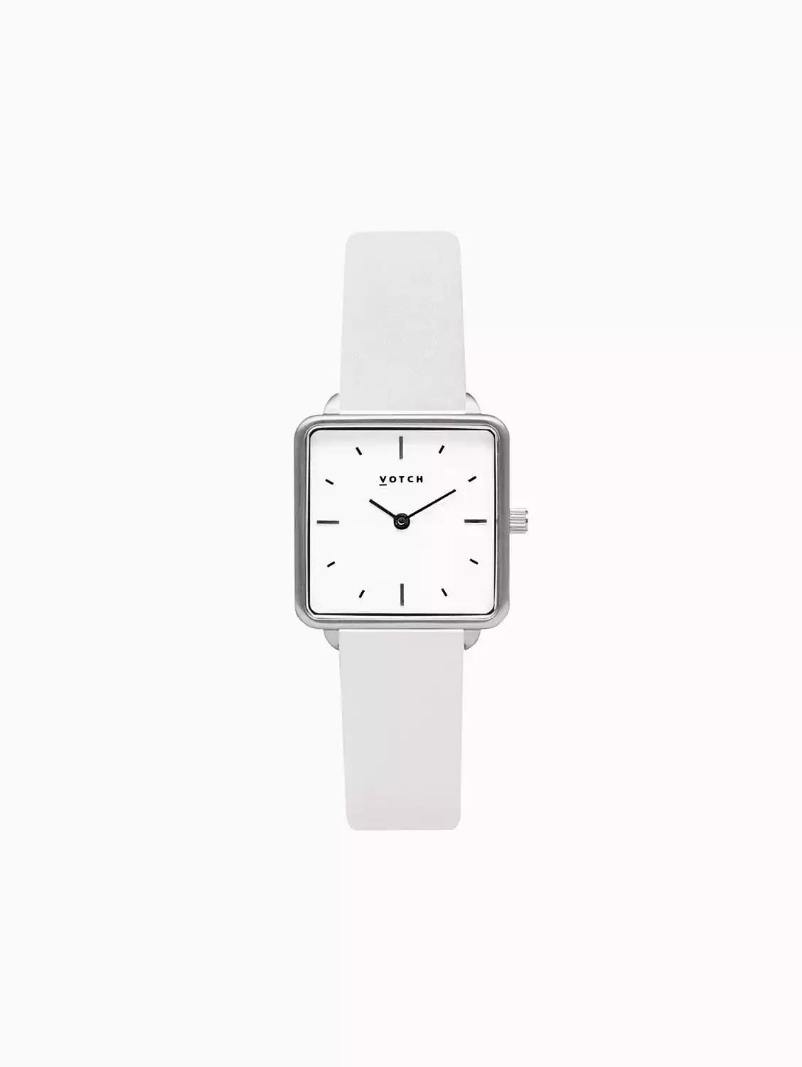 Kindred Watch with Silver & White Dial | Light Grey Vegan Leather Strap