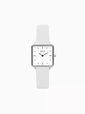 Kindred Watch with Silver & White Dial | Light Grey Vegan Leather Strap