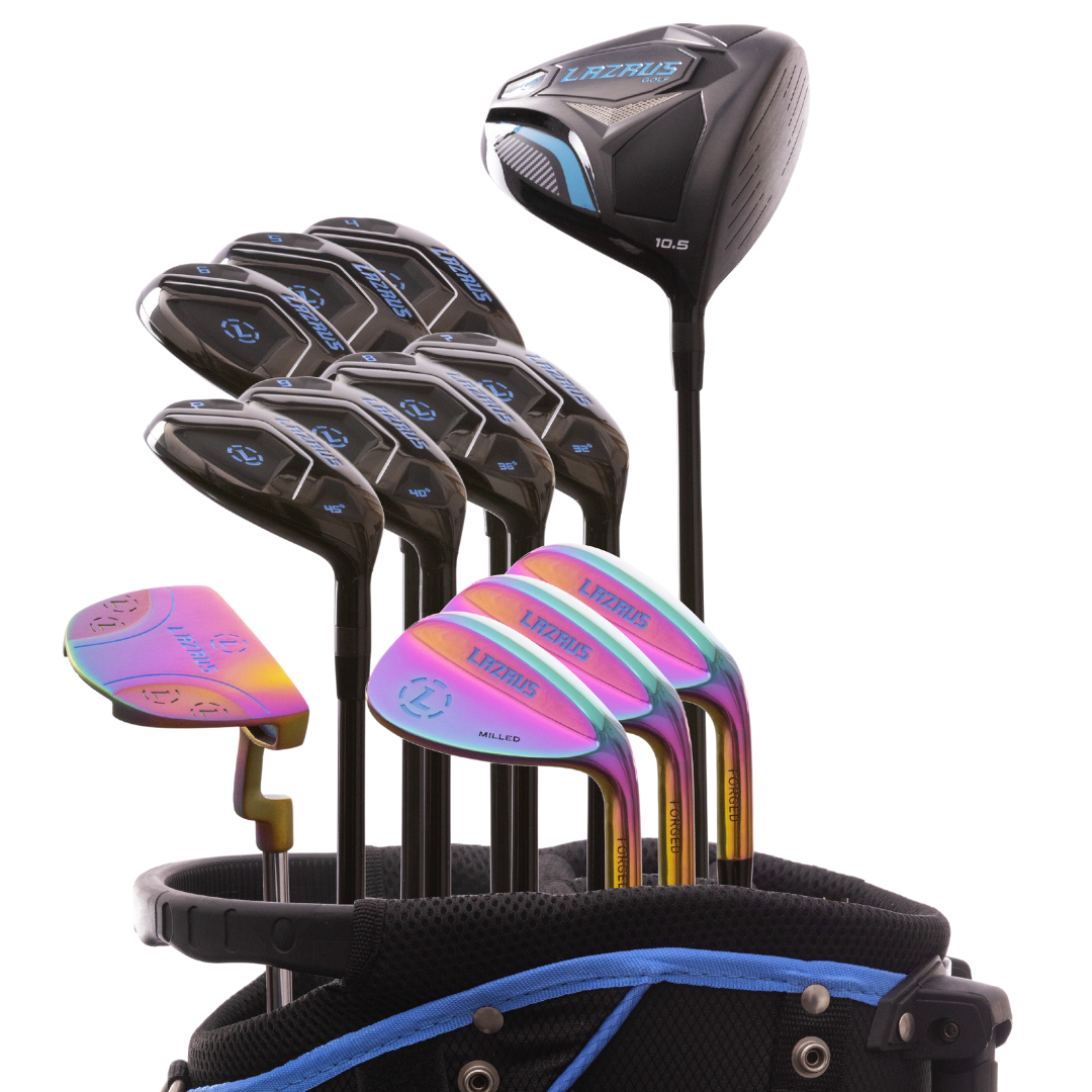 Lazrus Golf 13 pc Set - Driver, 3 Wedges Set, Hybrids (4-PW), Putter & Bag (optional)