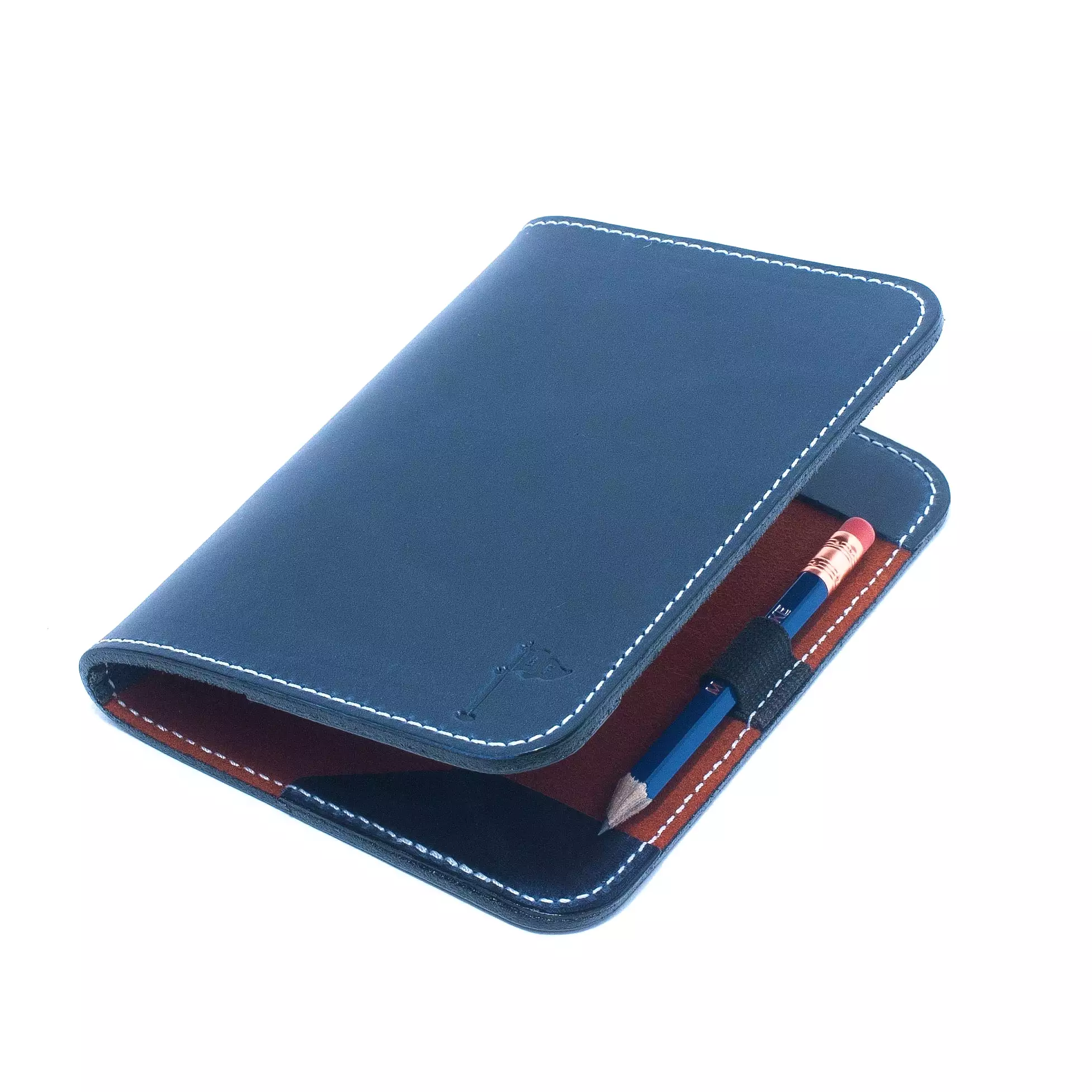 Leather Minimalist Golf Scorecard Holder in Navy