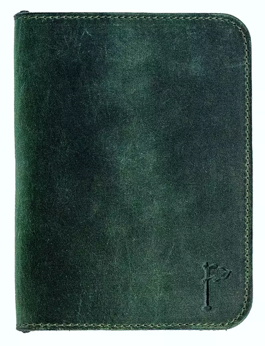 Leather Minimalist Golf Scorecard Holder in Olive