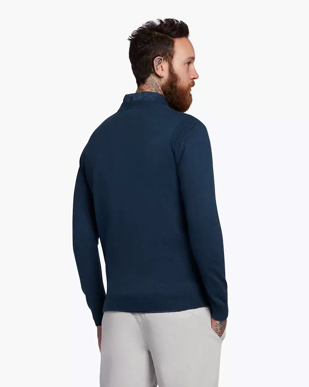 Lyle & Scott Guernsey Golf Crewneck Jumper - Light Navy