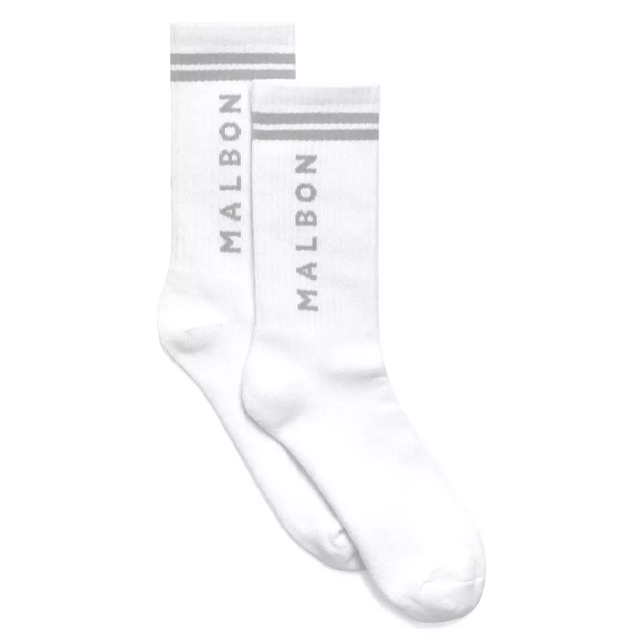 Malbon Golf Bermuda Socks - White/Grey