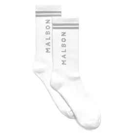 Malbon Golf Bermuda Socks - White/Grey