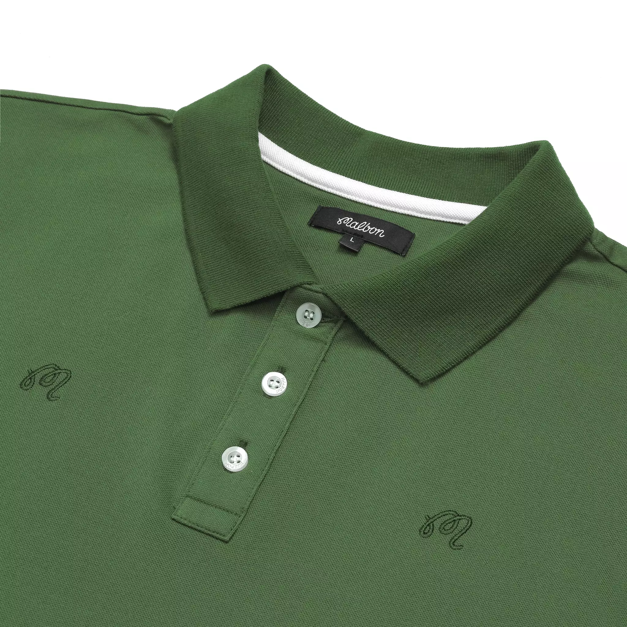 Malbon Golf Scripts Pique Polo - Moss