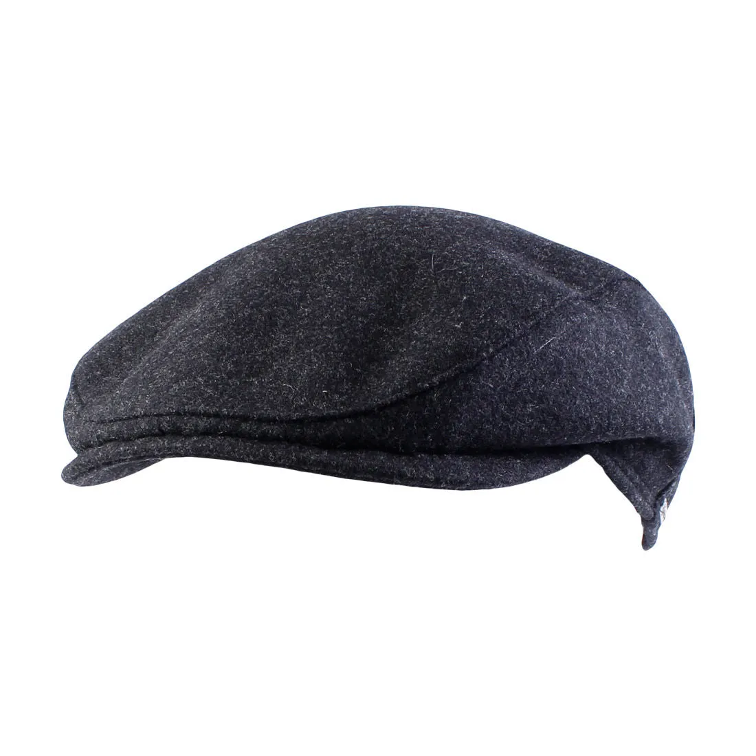 Melton Wool Ivy Slim Cap with Earflaps in Dark Grey Melange (Size 57) by Wigens