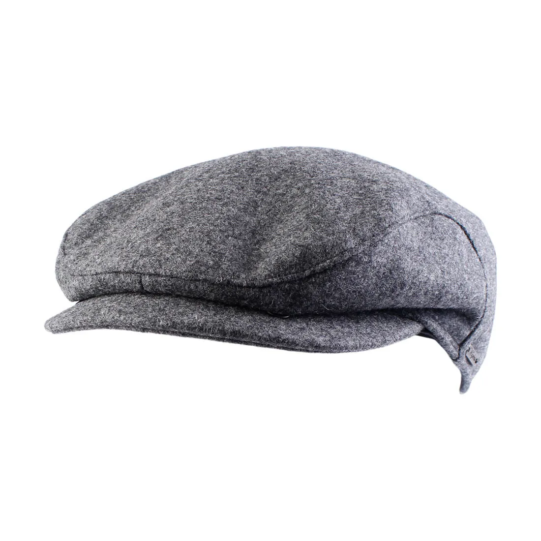 Melton Wool Ivy Vintage Cap with Earflaps in Grey (Size 61) by Wigens