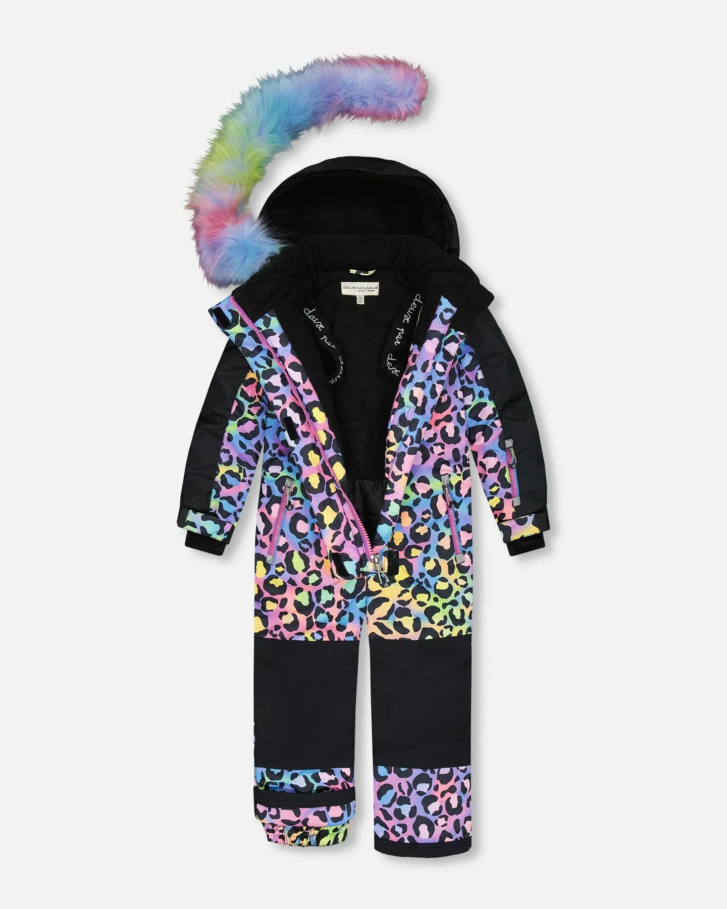 One Piece Snowsuit Printed Rainbow Leopard