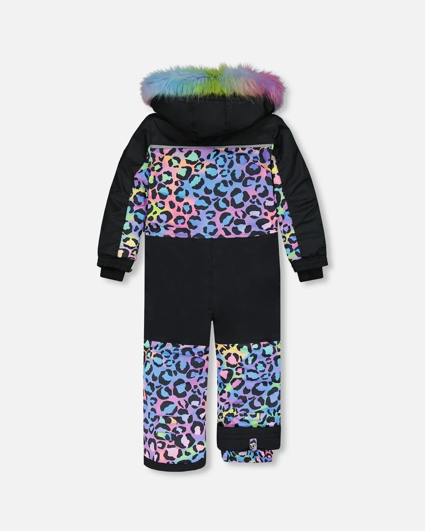 One Piece Snowsuit Printed Rainbow Leopard