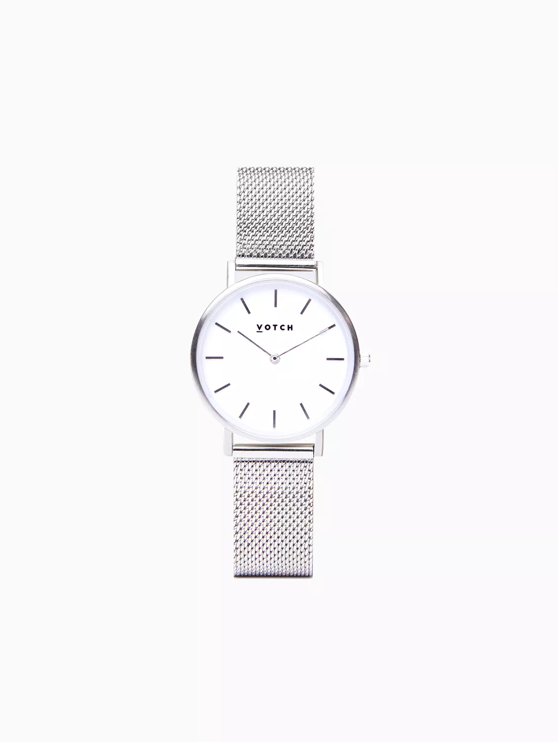 Petite Watch Silver & White Dial | Silver Mesh Strap