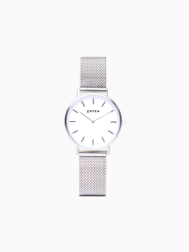 Petite Watch Silver & White Dial | Silver Mesh Strap