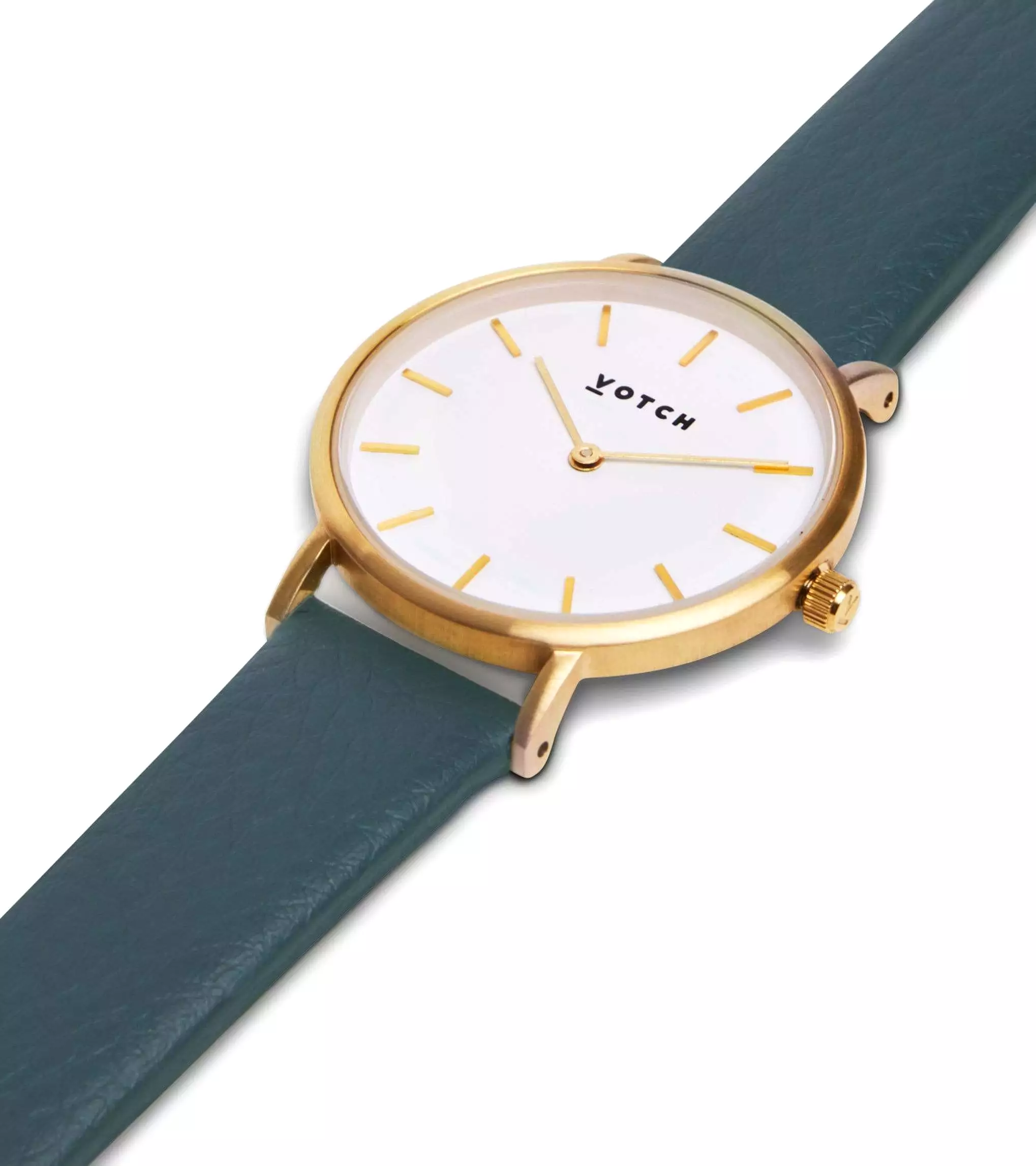 Petite Watch with Gold & White Dial | Juniper Vegan Leather Strap