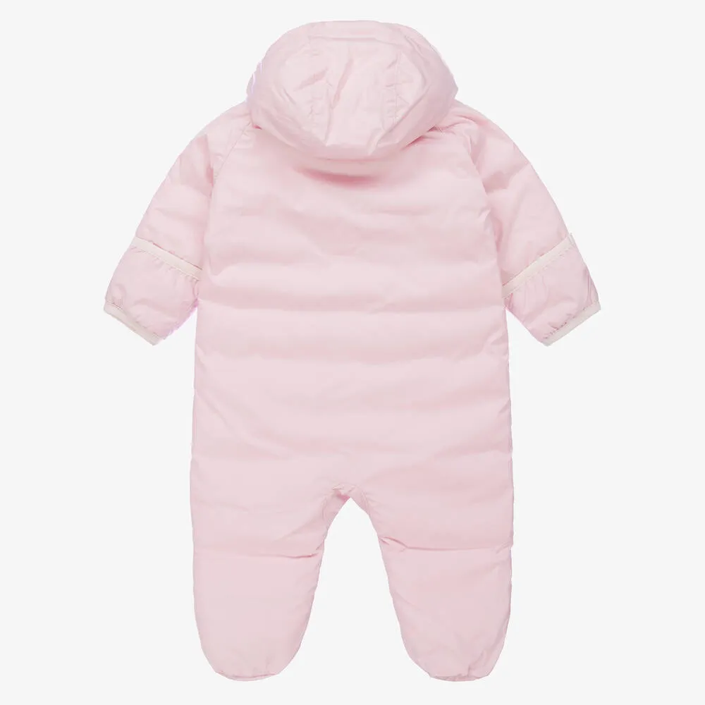 Pink Padded Logo Baby Snowsuit