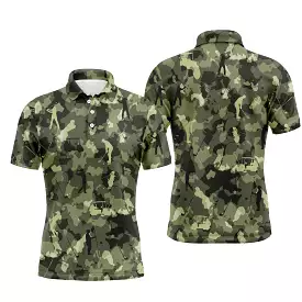 Polo Camouflage de Golf, Polo de Sport Homme Femme, Cadeau Original pour Fans de Golf, Motif Militaire, Voiture de Golf  - CTS19