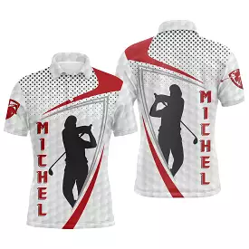 Polo Personnalisé pour Fan de Golf, Cadeau Original Golf, Polo à Séchage Rapide Homme Femme, Golfeur avec Club de Golf, Effet Ba