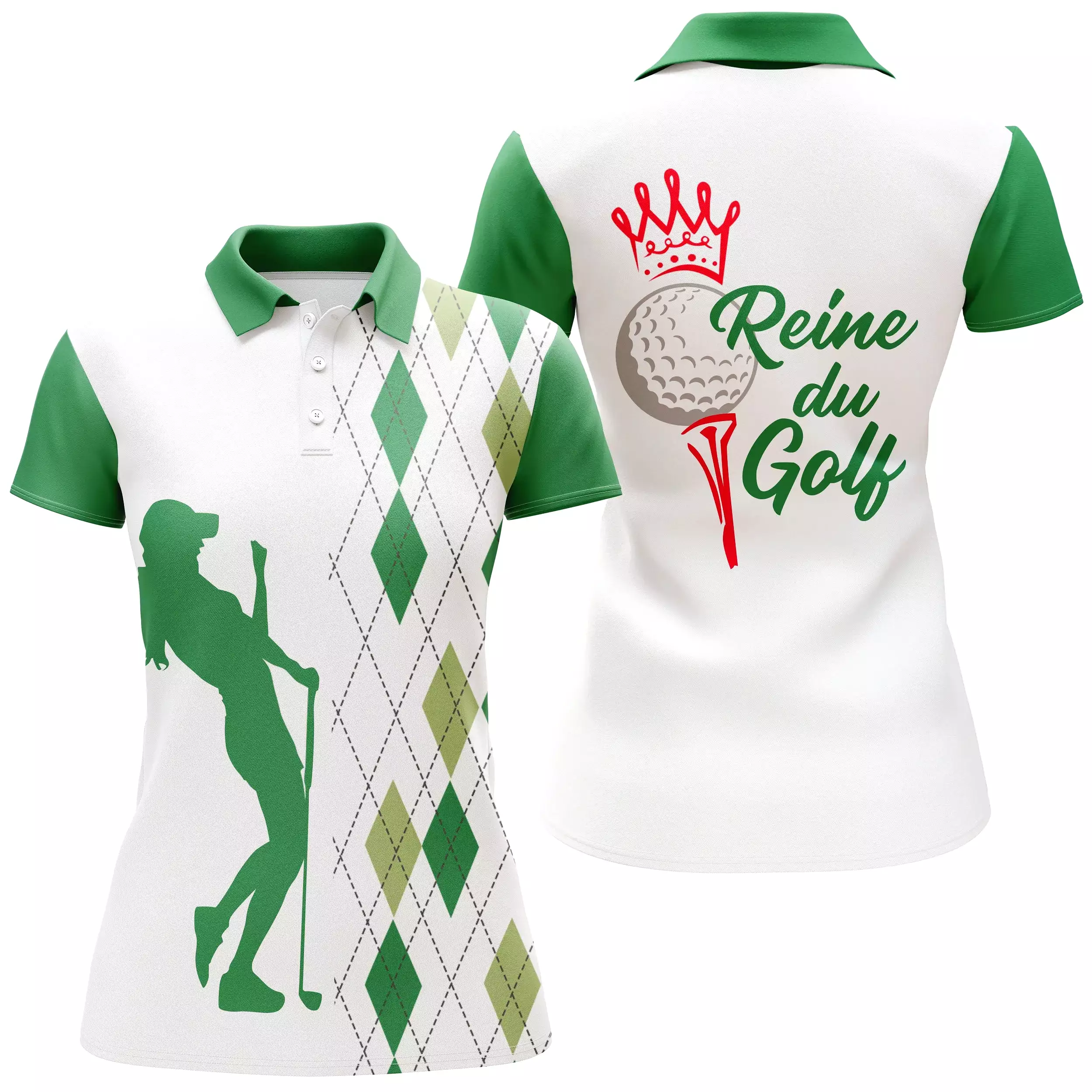 Polo Reine du Golf, Vêtement de Sport Femme, Cadeau Humour Golfeuse, Polo d'té à Séchage Rapide - CTS13052216