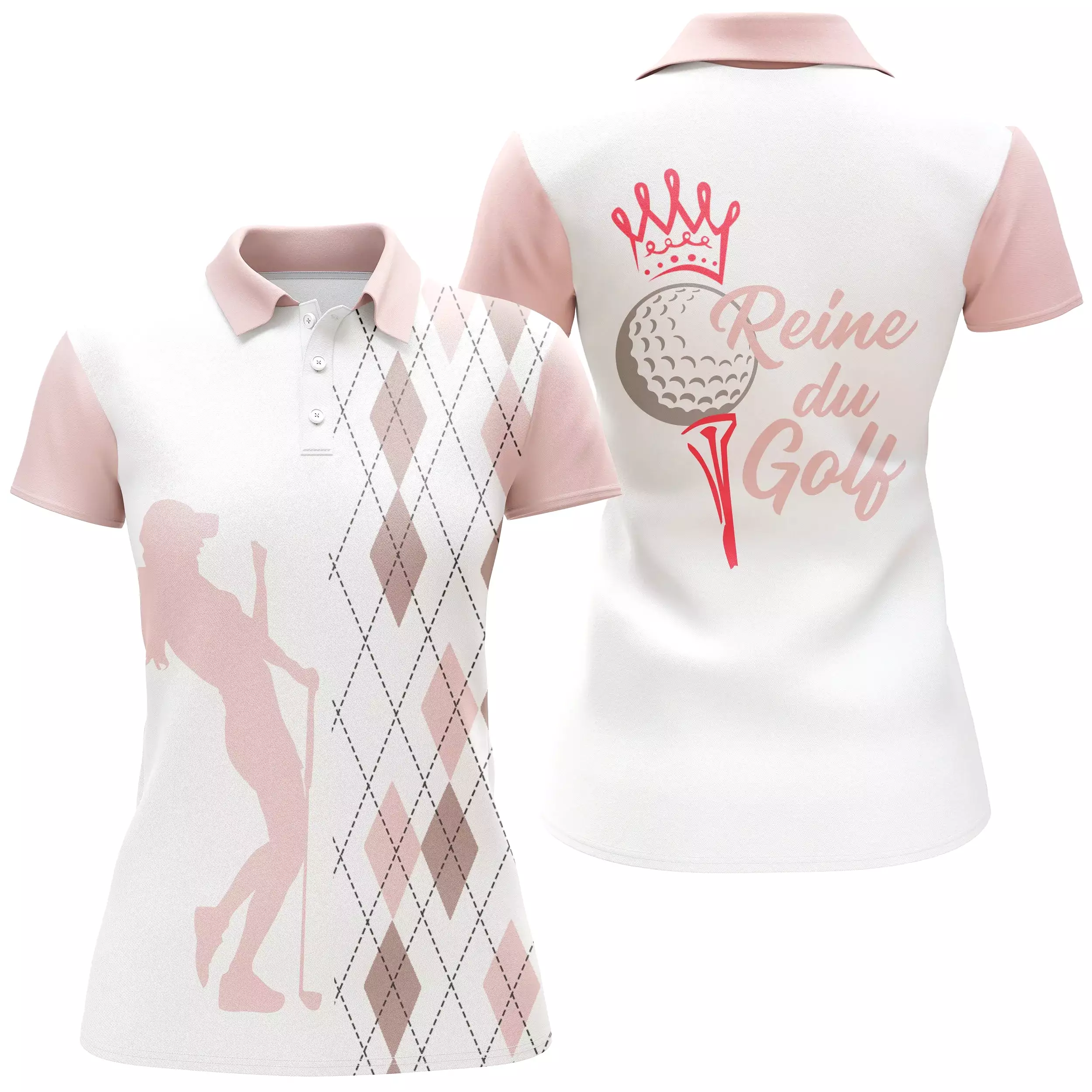 Polo Reine du Golf, Vêtement de Sport Femme, Cadeau Humour Golfeuse, Polo d'té à Séchage Rapide - CTS13052216