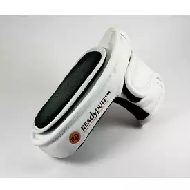 ReadyPutt Blade Mid-Mallet Putter Head Cover with Ball Cleaner - White