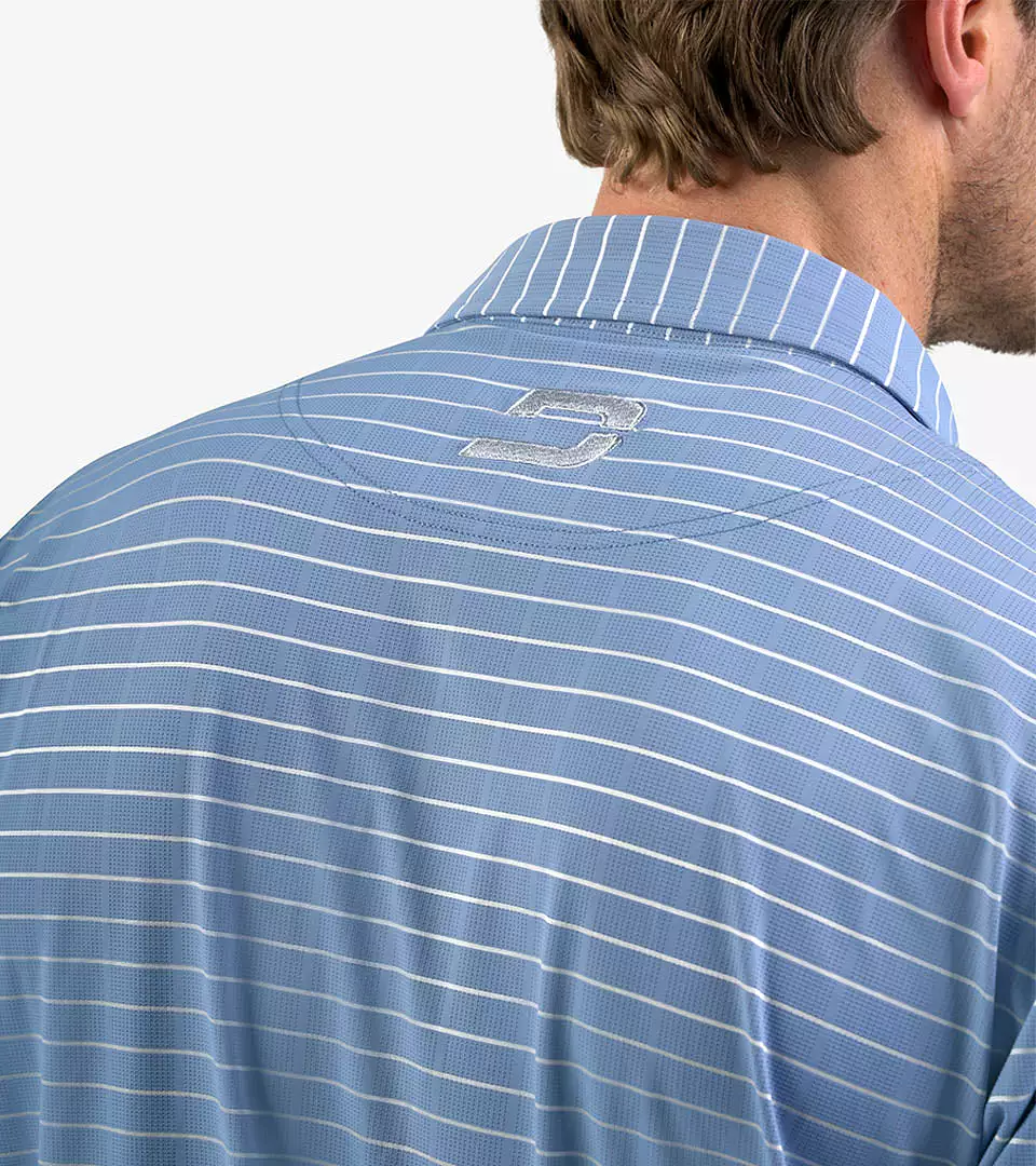 REFLECTIVE STRIPE POLO - DENIM