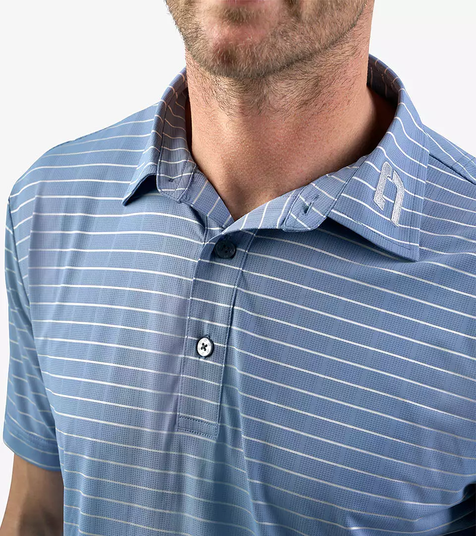 REFLECTIVE STRIPE POLO - DENIM