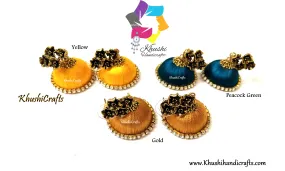 Silk Thread Jhumkas with stone work