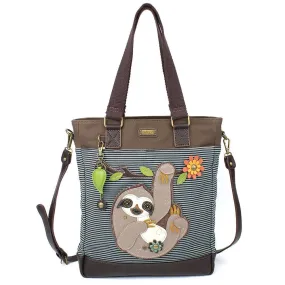 Sloth Work Tote in Blue Stripe