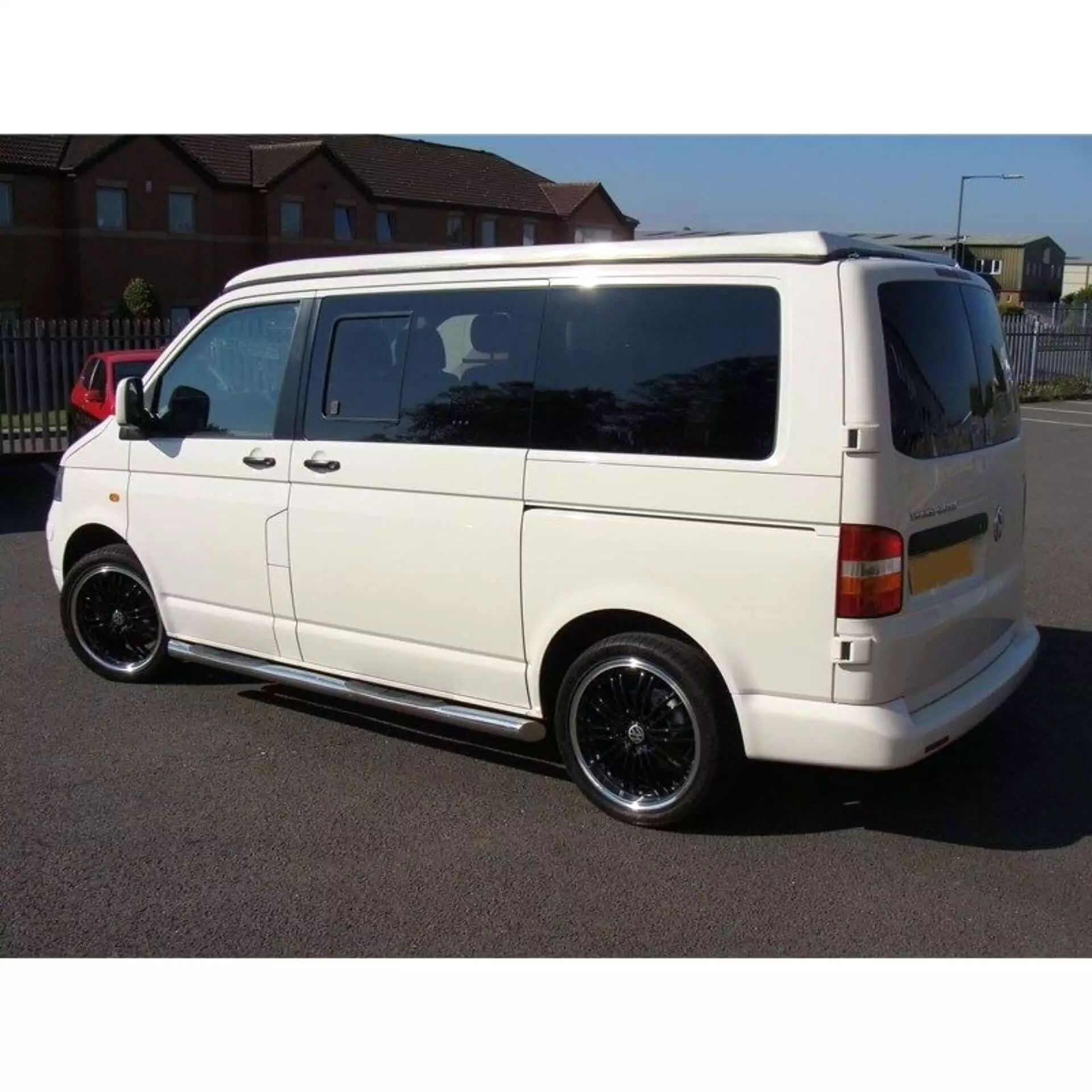 Stainless Steel Side Bars with Step Pads for Volkswagen Transporter T6 SWB